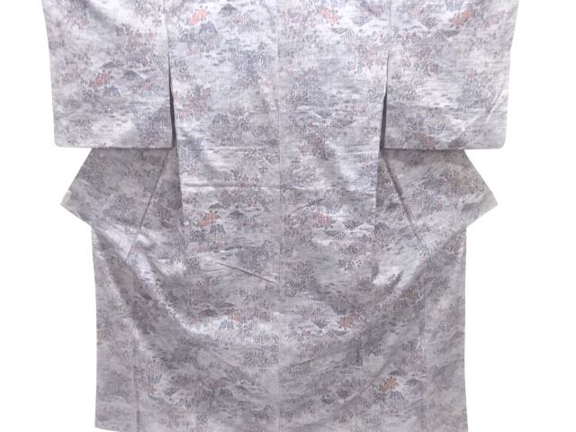 JAPANESE KIMONO / TSUMUGI / WOVEN FLORAL PLANTS